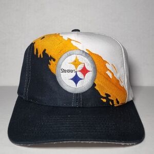 Vintage 90s Pittsburgh Steelers Splash Logo7 Hat Cap Snapback Football NFL 🔥